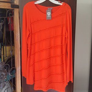 Vince Camuto Tunic Sweater w/Diagonal Mesh Insets